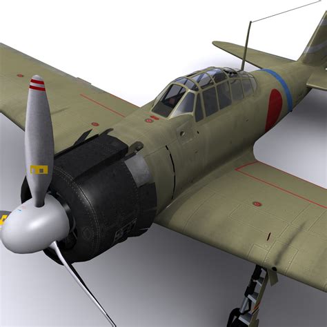 3d model a6m zero fighter air