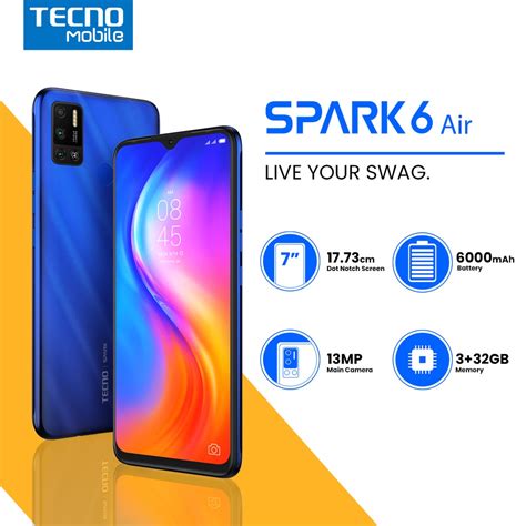 Tecno Spark Air Model Ke J Helio A Gb Ram Rom Shopee