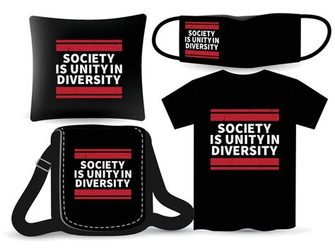 Society Is Unity In Diversity Lettering Design For T Shirt And