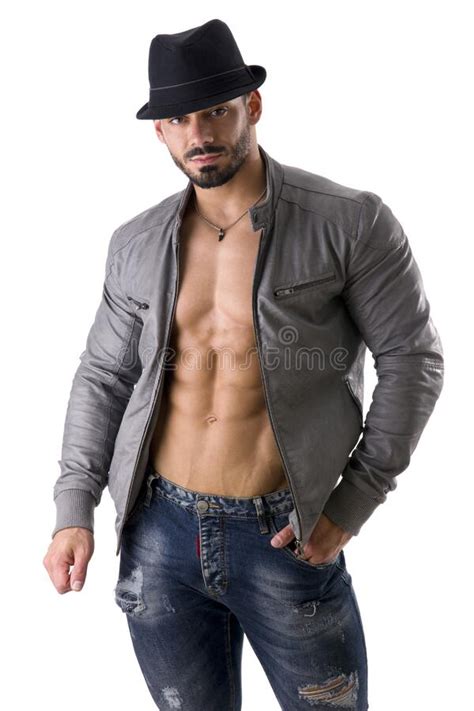 Muscular Man With Jacket On Naked Torso Stock Photo Image Of Muscles Healthy 99573700