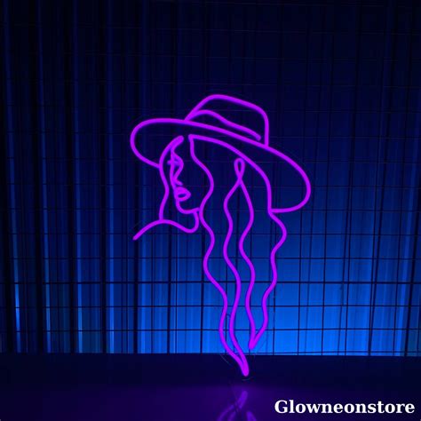 Glowneon Sexy Cowgirl Neon Sign Cowgirl Led Sign Custom Girl Art Led