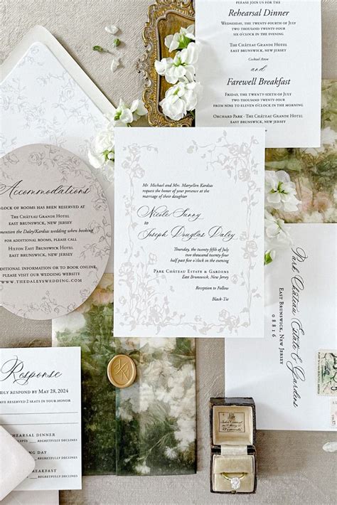 Modern Romantic Wedding Invitation Suite Design Spring Wedding