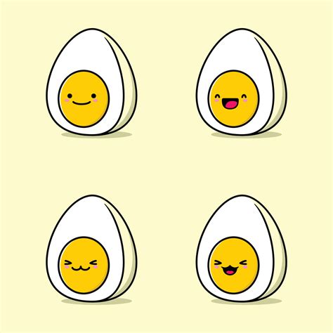 vector illustration of cute boiled egg emoji 10521828 Vector Art at Vecteezy