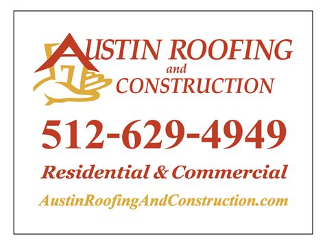 Buy our "Austin Roofing and Construction" 18x24 yard sign from Signs ...