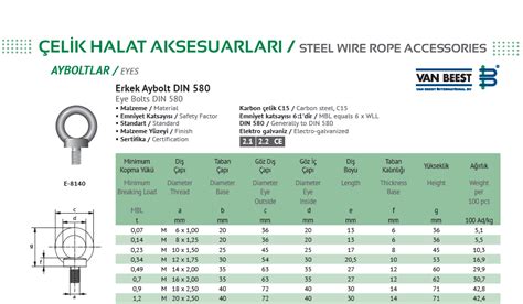 AYBOLT ERKEK AYBOLT DIN 580 E 8140