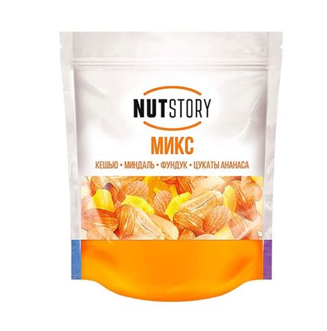 Nut Story, микс из кешью, миндаль, фундук, цукаты ананаса, 150 г ...