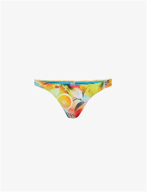 Jaded London Synthetic Citrus Abstract Print Bikini Bottoms Lyst