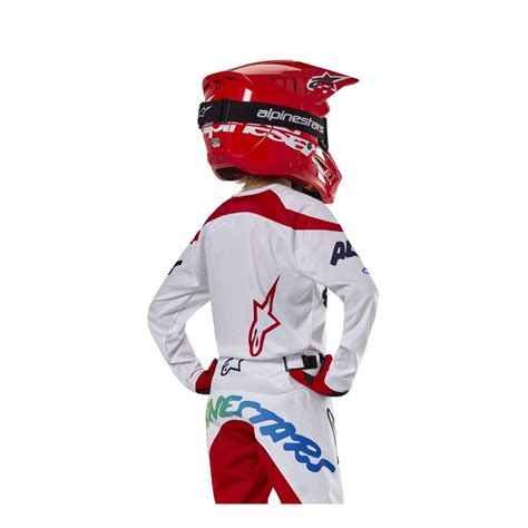 Maillot Cross Alpinestars Enfant Racer HANA Blanc Multicolores 2024