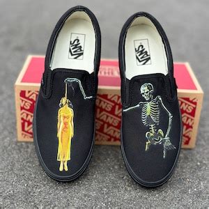 Horror Movie Skeleton Hanging Spooky Scary Halloween Custom Slip On