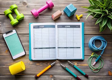Effortless Exercise Tracking Weekly Workout Log Book Mockup for Fitness ...
