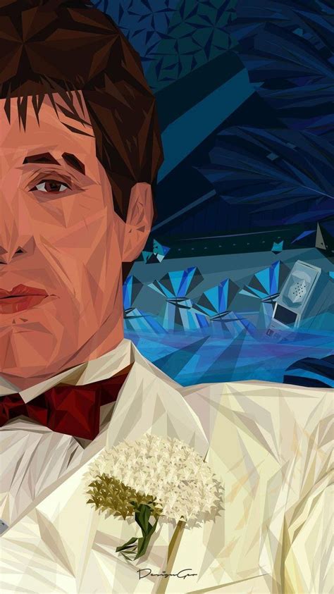 Scarface Tony Montana Low Poly Illustration On Behance By Visual