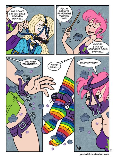 Rule 34 Ankle Cuffs Bit Gag Blonde Hair Bondage Comic Cuffs Dominatrix English Text Female