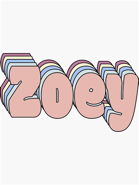 Zoey Name Sticker For Sale By Ashleymanheim Redbubble