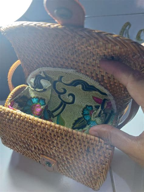 Tas Selempang Rotan Tabung Tas Selempang Mini Rotan Tas Rotan Slingbag