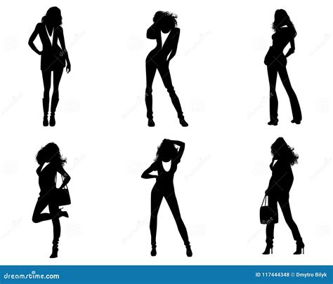 Six Girls Silhouettes Stock Vector Illustration Of Shape 117444348