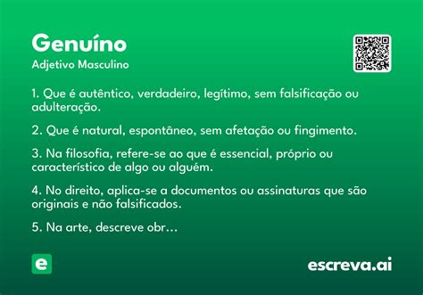 Significado Da Palavra Genuíno - Genuíno - Significado e Sinônimo - escreva.ai