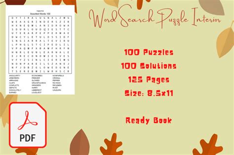 Assorted Word Search Puzzles Activity Graphic By Sunday Design