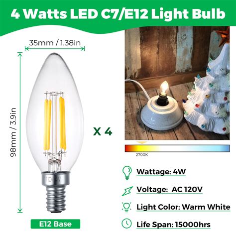 Meonum Christmas Tree Wiring Kit 4 Pack 4 Watt LED Bulb 2 Pack