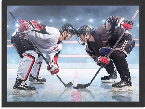 Poster Ijshockey Battle Rechthoek Horizontaal Met Lijst M X Cm