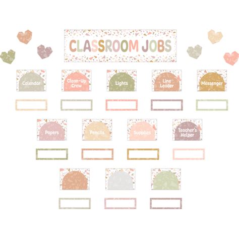 Teacher Created Resources Terrazzo Tones Classroom Jobs Mini Bulletin