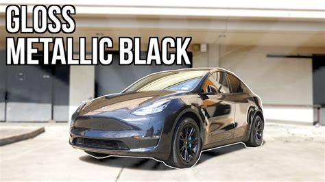 Tesla Model Y Gloss Metallic Black Vinyl Wrap Quick Look Youtube