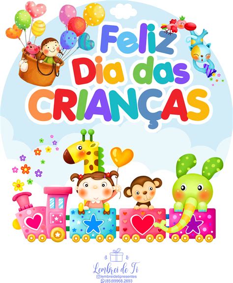 Arte Dia Das Crianças Png - Arte e Vetor: Estampa Feliz Dia das Crianças - Trem com Animais