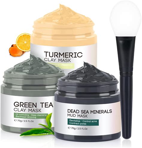 Turmeric Vitamin C Clay Face Mask Dead Sea Mud Mask Green Tea Clay Mask Facial