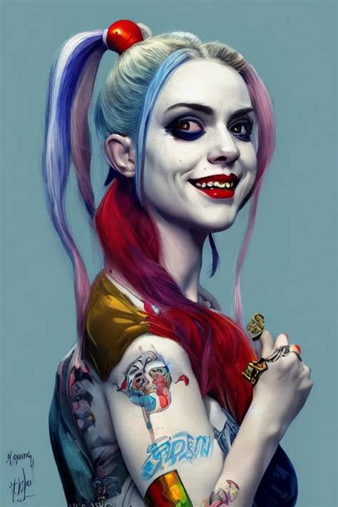 Portrait Of Harley Quinn Highly Detailed Artstation Stable