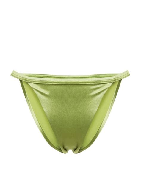 Form And Fold The Bare Satin Bikini Bottoms In Green Lyst UK