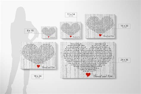 Custom song lyrics wall art, custom song canvas, heart shaped lyrics ...