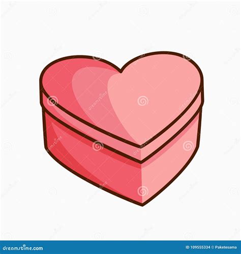 Doodle Heart Shaped Gift Box Stock Vector Illustration Of Draw Icon