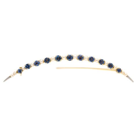 Pearl And Sapphire Pin For Sale At 1stdibs