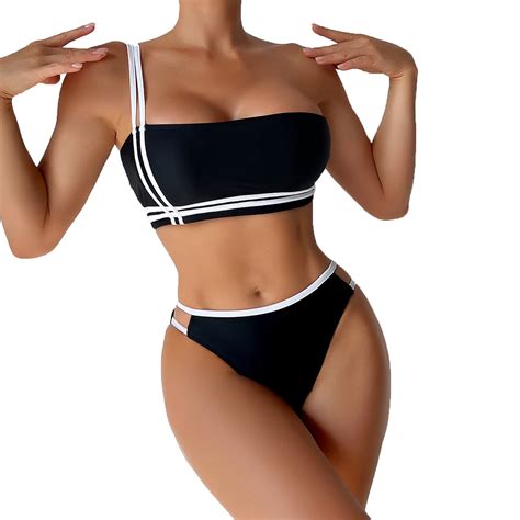 Pbnbp Womens Bikini Swimsuits Womens One Shoulder Sexy Split Swimsuit