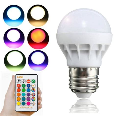 Lâmpada LED rgb 3W Lâmpada colorida E27 sem fio interno controle