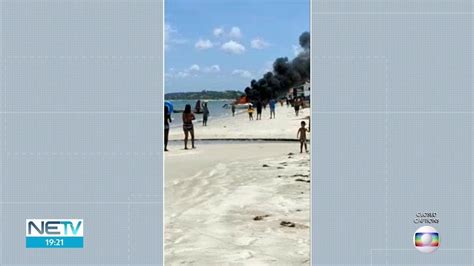 V Deo Lancha Pega Fogo Na Praia De Ponta De Pedras Em Goiana Ne G