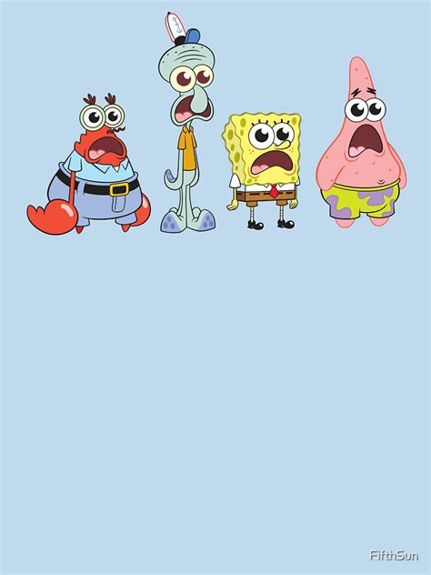 "SpongeBob SquarePants Cast Group Stare" Essential T-Shirt for Sale by ...