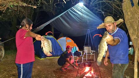 Acampamos e foi um Ataque atrás do outro pesca raiz bruta no corgo e no