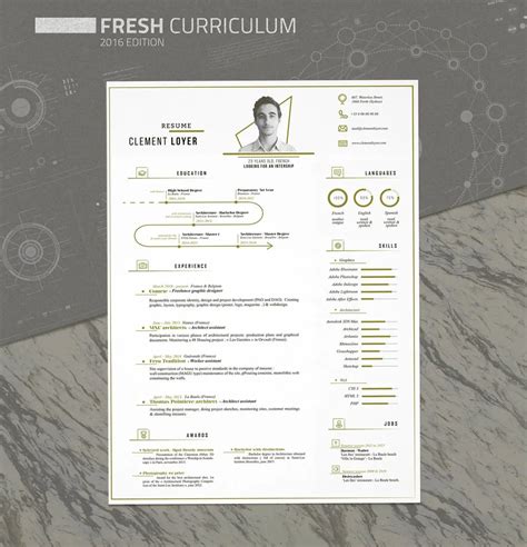 Free Fresh Resume and CV Template for Illustrator (AI) Format – CreativeBooster