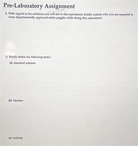 Solved Pre Laboratory Assignment With Regard To The Chegg