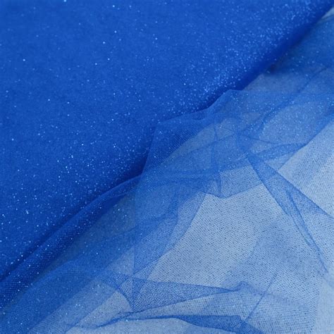 Tissu Tulle Paillette Bleu Royal 150cm Mercerine