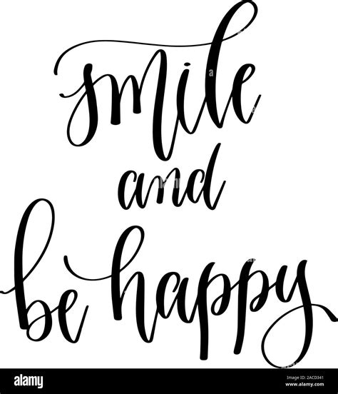 Smile And Happy Hand Lettering Inscription Text Motivation And Inspiration Positive Quote