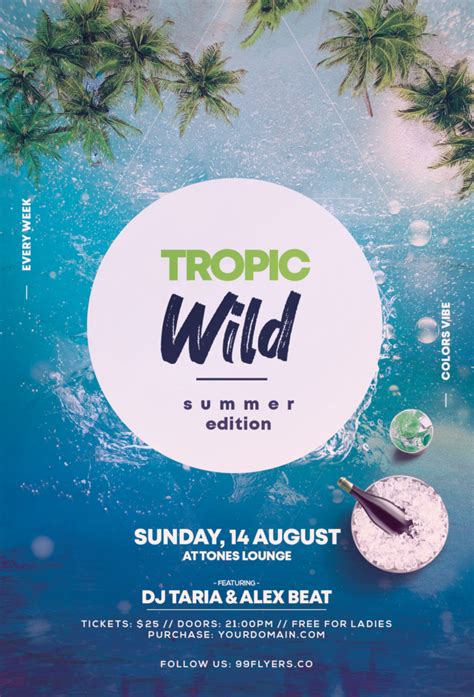 Tropical Wild Event Flyer Template Psd Pixelsdesign