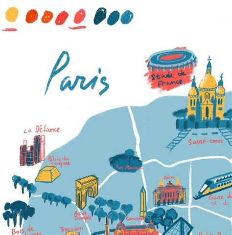 Paris Illustrated Map Paris Print Map Illustration Paris Etsy Paris