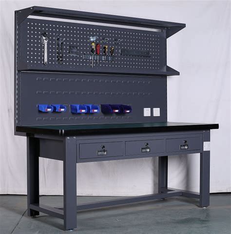 Metal Tool Cabinet Garage Workbench Workshop Heavy Duty Workbench with ...