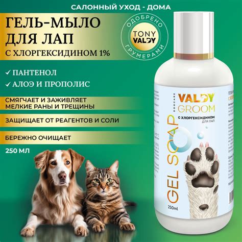 Шампунь для мытья лап собак с хлоргексидином, пантенолом, алоэ и ...