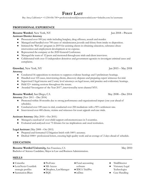 9 Lawyer Resume Examples For 2025 Resume Worded