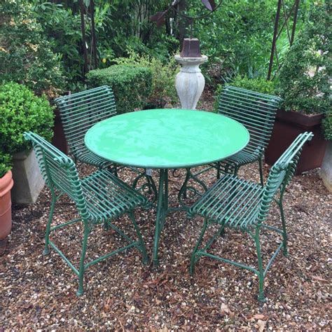 French Round Garden Table Green 1000 D