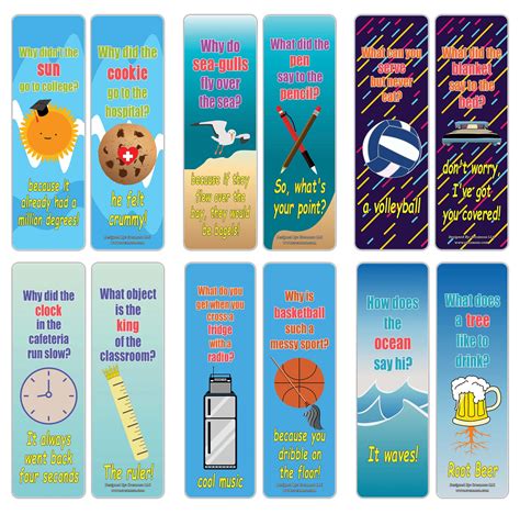 Creanoso Funny Jokes Series 4 Bookmarks for Kids - Hilariously Silly a