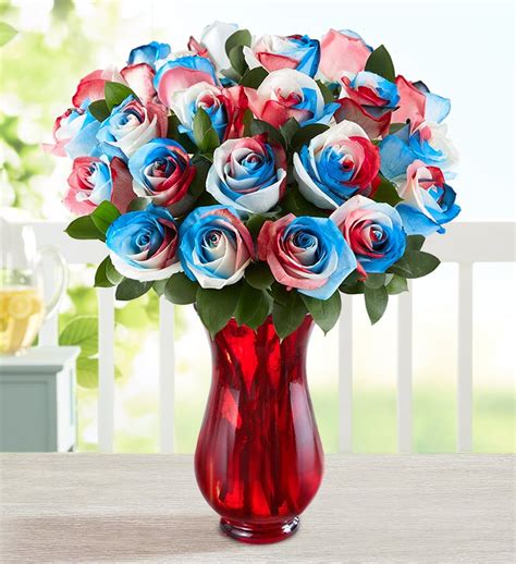 Kaleidoscope Roses Red White Blue 1800Flowers 140156