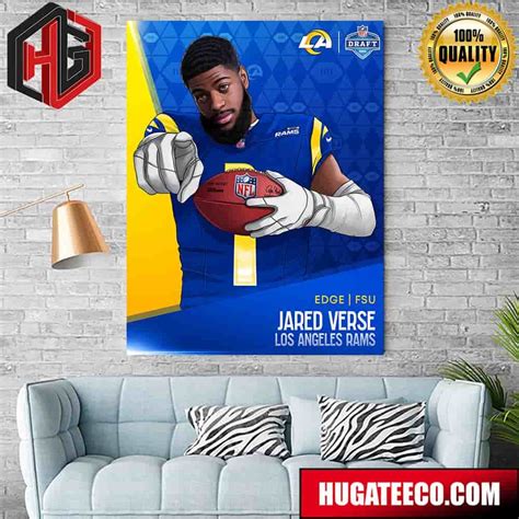 Nfl Draft Edge Fsu Jared Verse Los Angeles Rams Poster Canvas